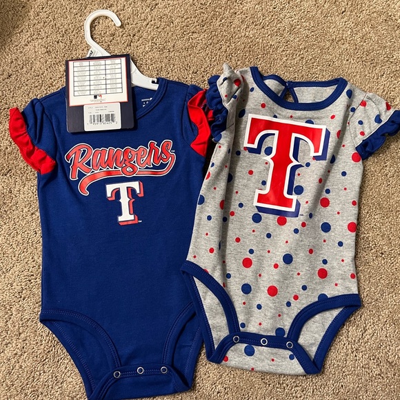Genuine Merchandise Other - Texas Rangers MLB onesies 2 Piece size 6-9 months girls